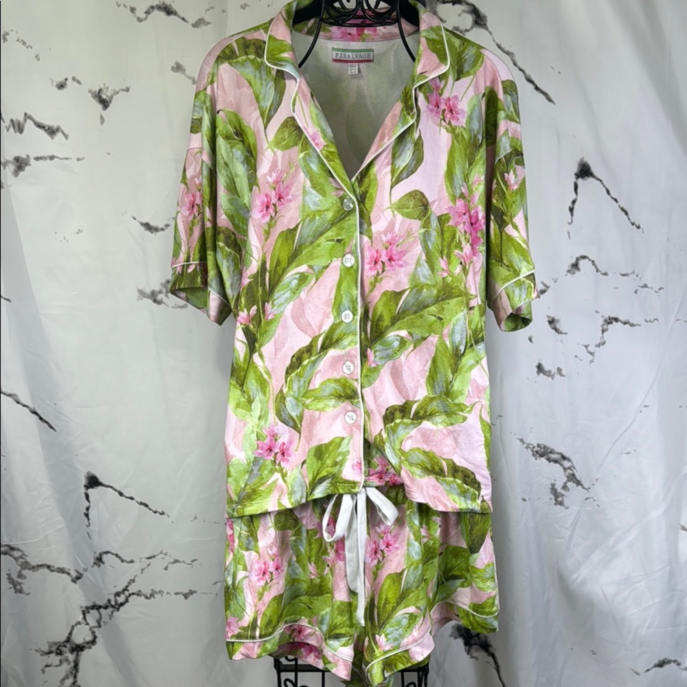 PJ Salvage Tropicana Dreams Sleepwear Short Sleeve Top & Shorts Set Floral